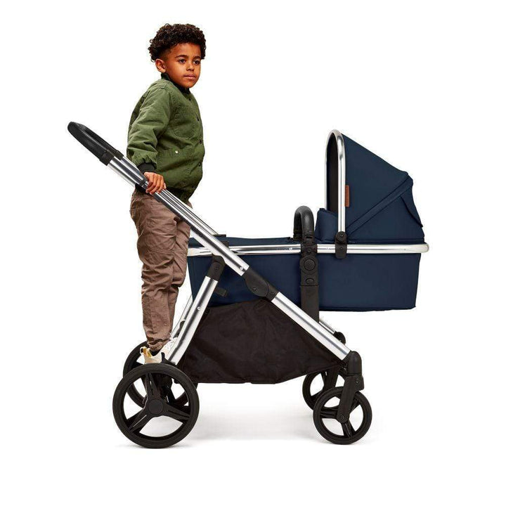 Ickle Bubba Prams & Pushchairs Ickle Bubba Eclipse 2 in 1 Carrycot & Pushchair - Chrome / Midnight Blue / Black