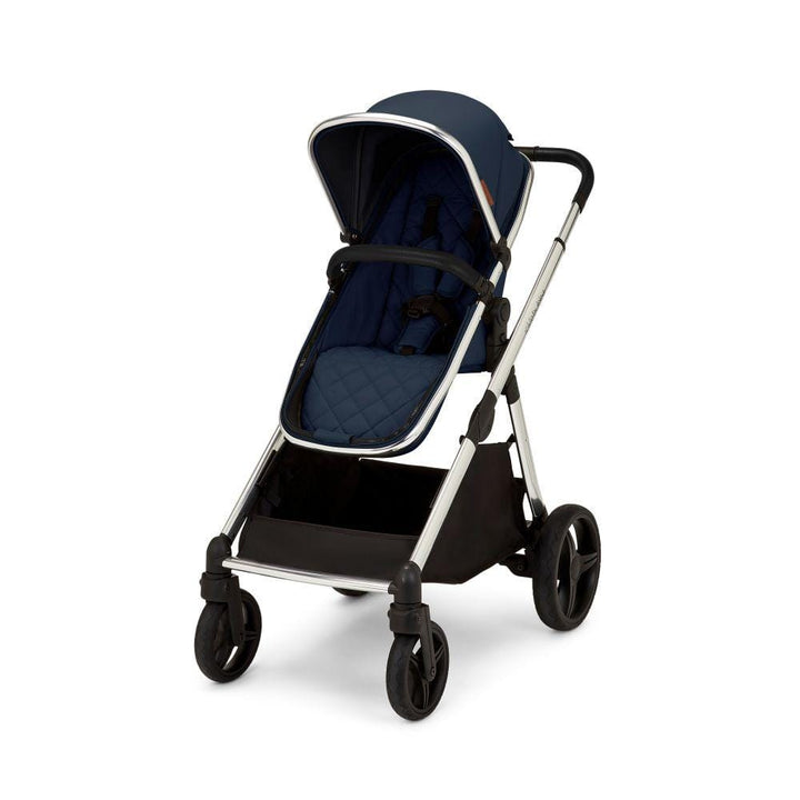 Ickle Bubba Prams & Pushchairs Ickle Bubba Eclipse 2 in 1 Carrycot & Pushchair - Chrome / Midnight Blue / Black