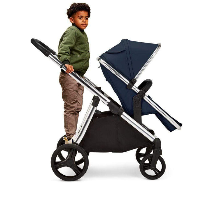 Ickle Bubba Prams & Pushchairs Ickle Bubba Eclipse 2 in 1 Carrycot & Pushchair - Chrome / Midnight Blue / Black