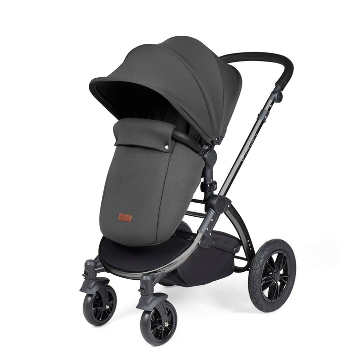 Ickle Bubba Prams & Pushchairs Ickle Bubba Stomp Luxe 2 in 1 Pushchair -  Black / Charcoal Grey / Black