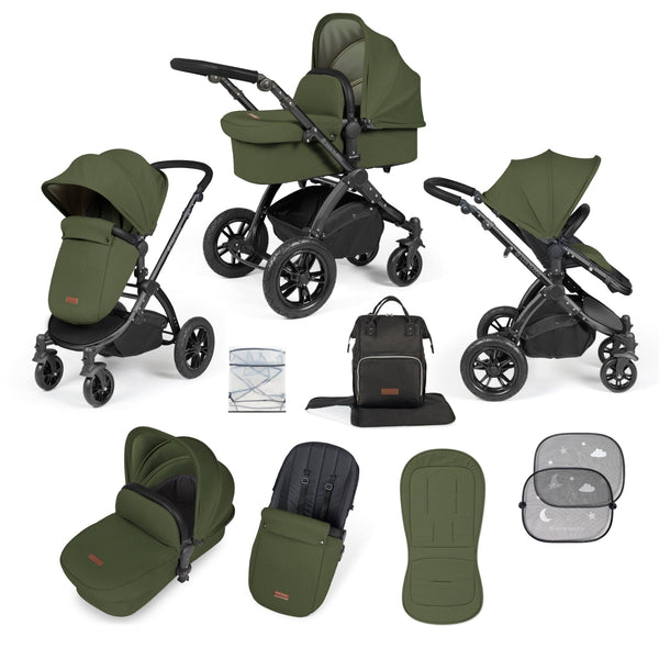 Ickle Bubba Prams & Pushchairs Ickle Bubba Stomp Luxe 2 in 1 Pushchair - Black / Woodland / Black