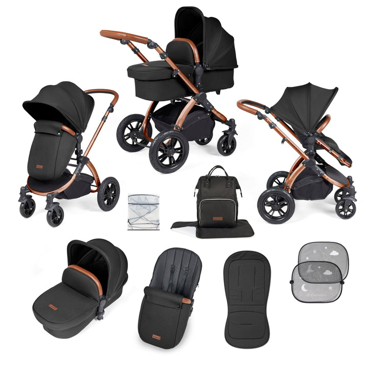 Ickle Bubba Prams & Pushchairs Ickle Bubba Stomp Luxe 2 in 1 Pushchair - Bronze / Midnight / Tan