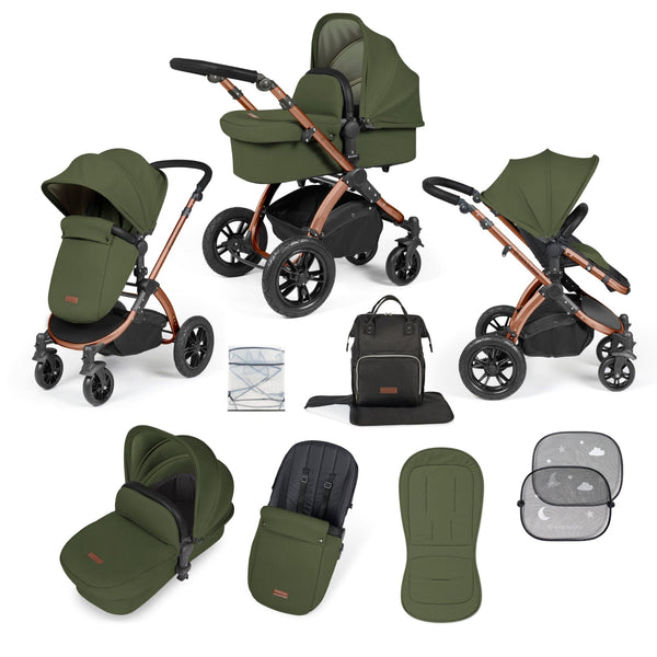 Ickle Bubba Prams & Pushchairs Ickle Bubba Stomp Luxe 2 in 1 Pushchair - Bronze / Woodland / Black