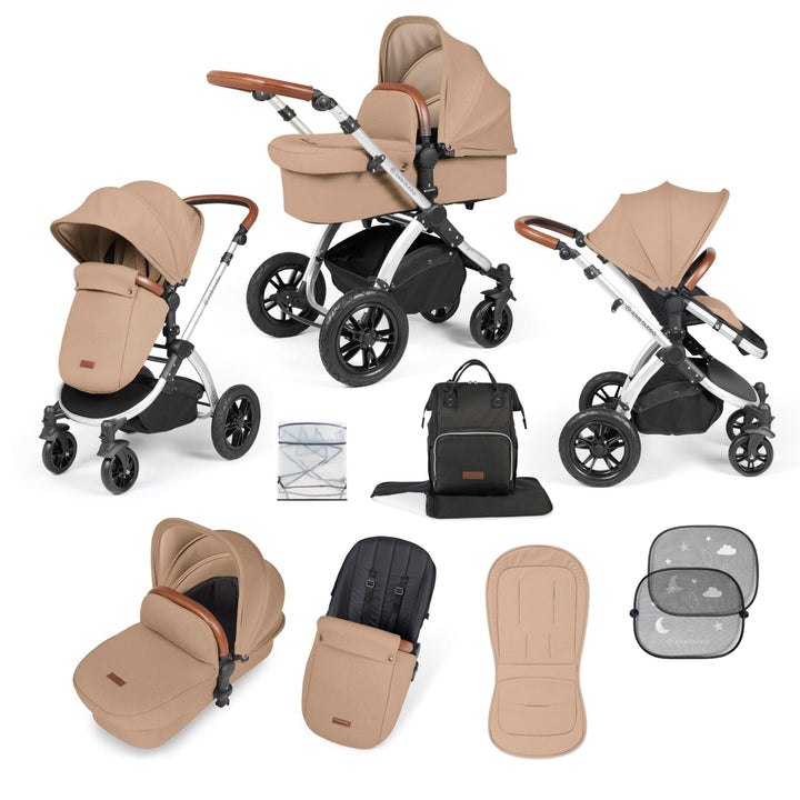 Ickle Bubba Prams & Pushchairs Ickle Bubba Stomp Luxe 2 in 1 Pushchair -  Silver / Desert / Tan