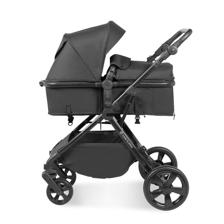Ickle Bubba Travel Systems Ickle Bubba Comet I-Size Travel System With Stratus Car Seat & Isofix Base - Black / Black / Black