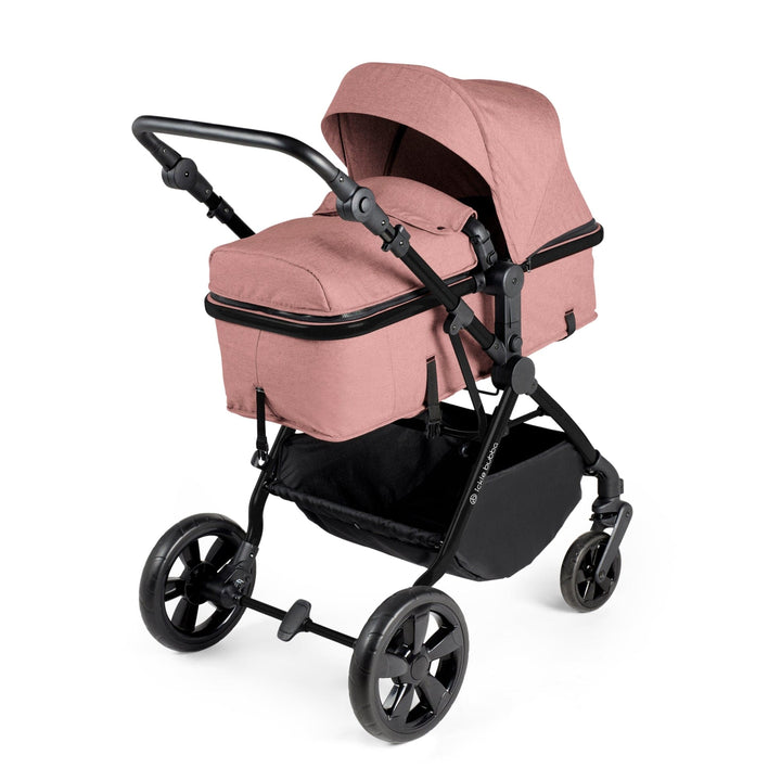 Ickle Bubba Travel Systems Ickle Bubba Comet I-Size Travel System With Stratus Car Seat & Isofix Base - Black / Dusky Pink / Black