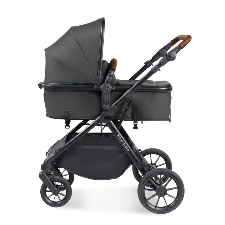 Ickle Bubba Travel Systems Ickle Bubba Cosmo I-Size Travel System With Stratus Car Seat & Isofix Base - Black / Graphite Grey / Tan