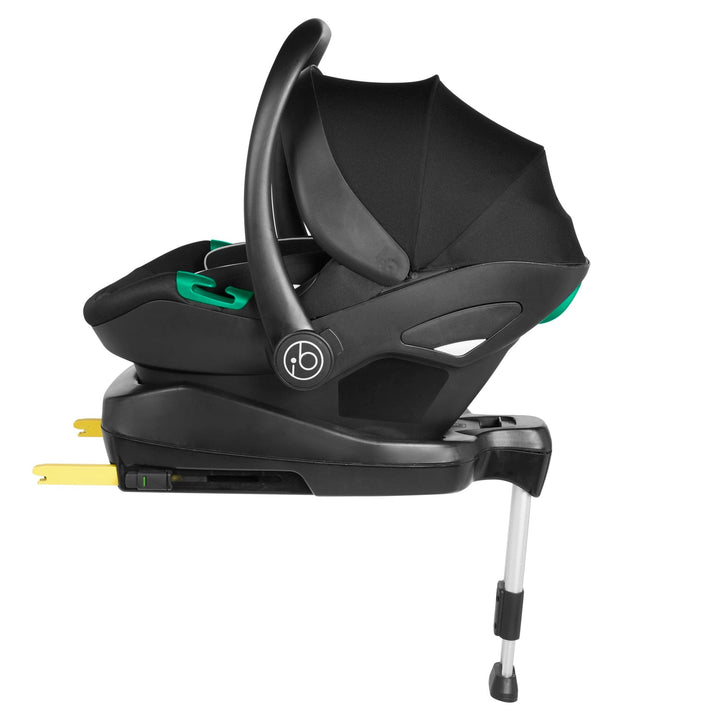 Ickle Bubba Travel Systems Ickle Bubba Cosmo I-Size Travel System With Stratus Car Seat & Isofix Base - Black / Graphite Grey / Tan