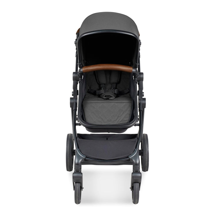 Ickle Bubba Travel Systems Ickle Bubba Cosmo I-Size Travel System With Stratus Car Seat & Isofix Base - Black / Graphite Grey / Tan