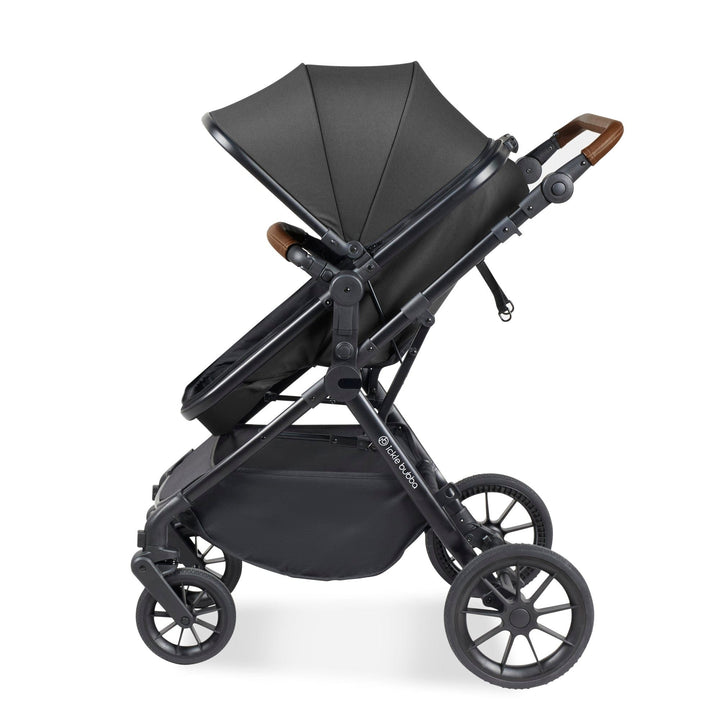 Ickle Bubba Travel Systems Ickle Bubba Cosmo I-Size Travel System With Stratus Car Seat & Isofix Base - Black / Graphite Grey / Tan