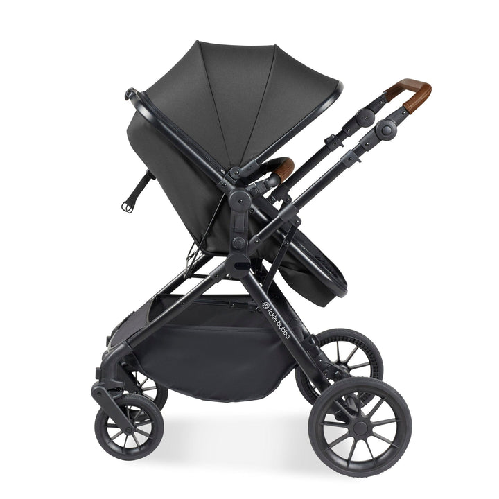 Ickle Bubba Travel Systems Ickle Bubba Cosmo I-Size Travel System With Stratus Car Seat & Isofix Base - Black / Graphite Grey / Tan