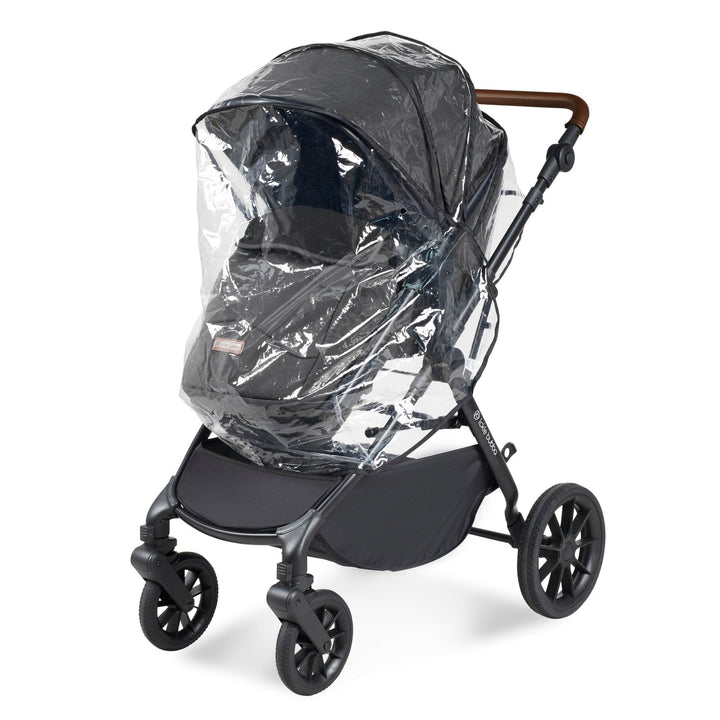 Ickle Bubba Travel Systems Ickle Bubba Cosmo I-Size Travel System With Stratus Car Seat & Isofix Base - Black / Graphite Grey / Tan