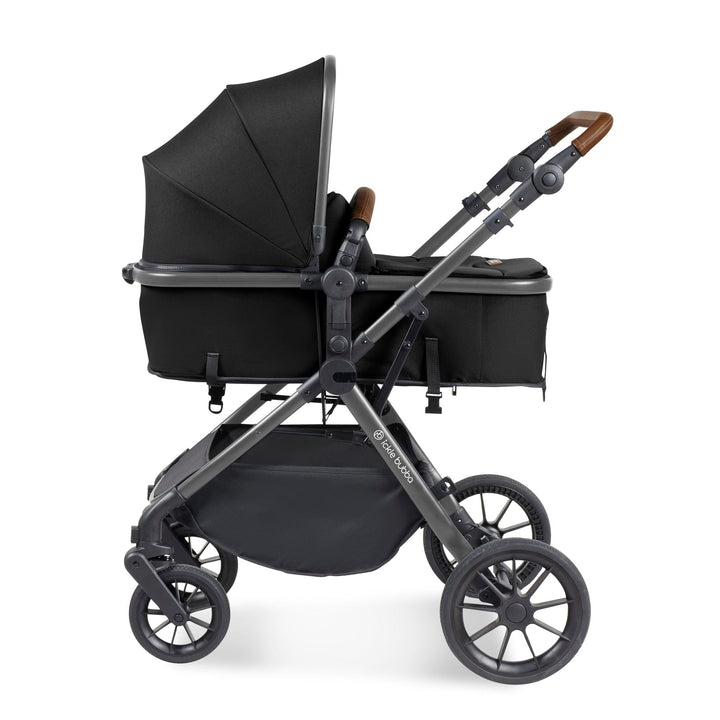 Ickle Bubba Travel Systems Ickle Bubba Cosmo I-Size Travel System With Stratus Car Seat & Isofix Base - Gunmetal / Black / Tan