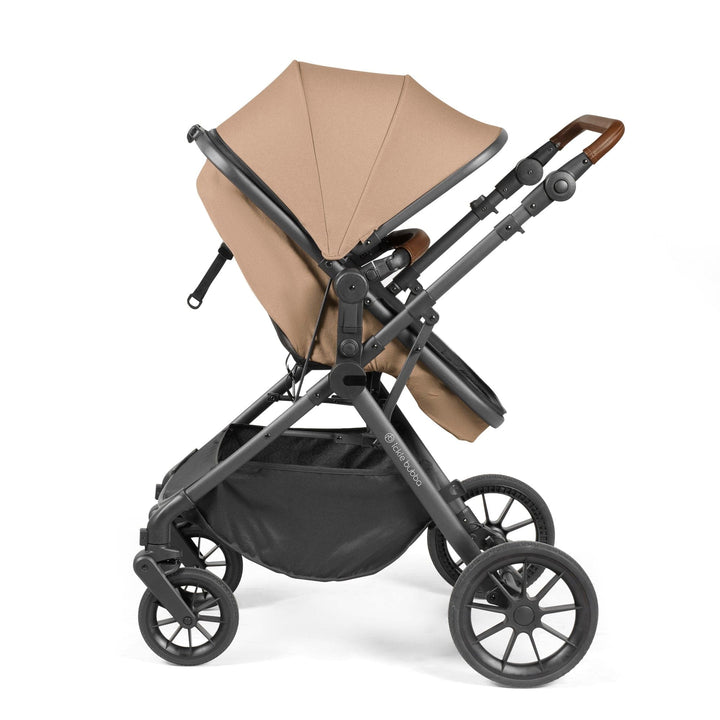 Ickle Bubba Travel Systems Ickle Bubba Cosmo I-Size Travel System With Stratus Car Seat & Isofix Base - Gunmetal / Desert / Tan