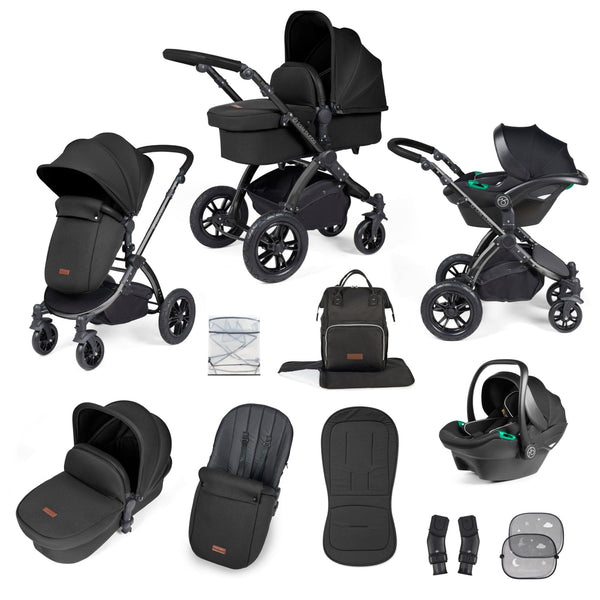 Ickle Bubba TRAVEL SYSTEMS Ickle Bubba Stomp Luxe 3-in-1 I-Size Travel System - Black / Midnight / Black