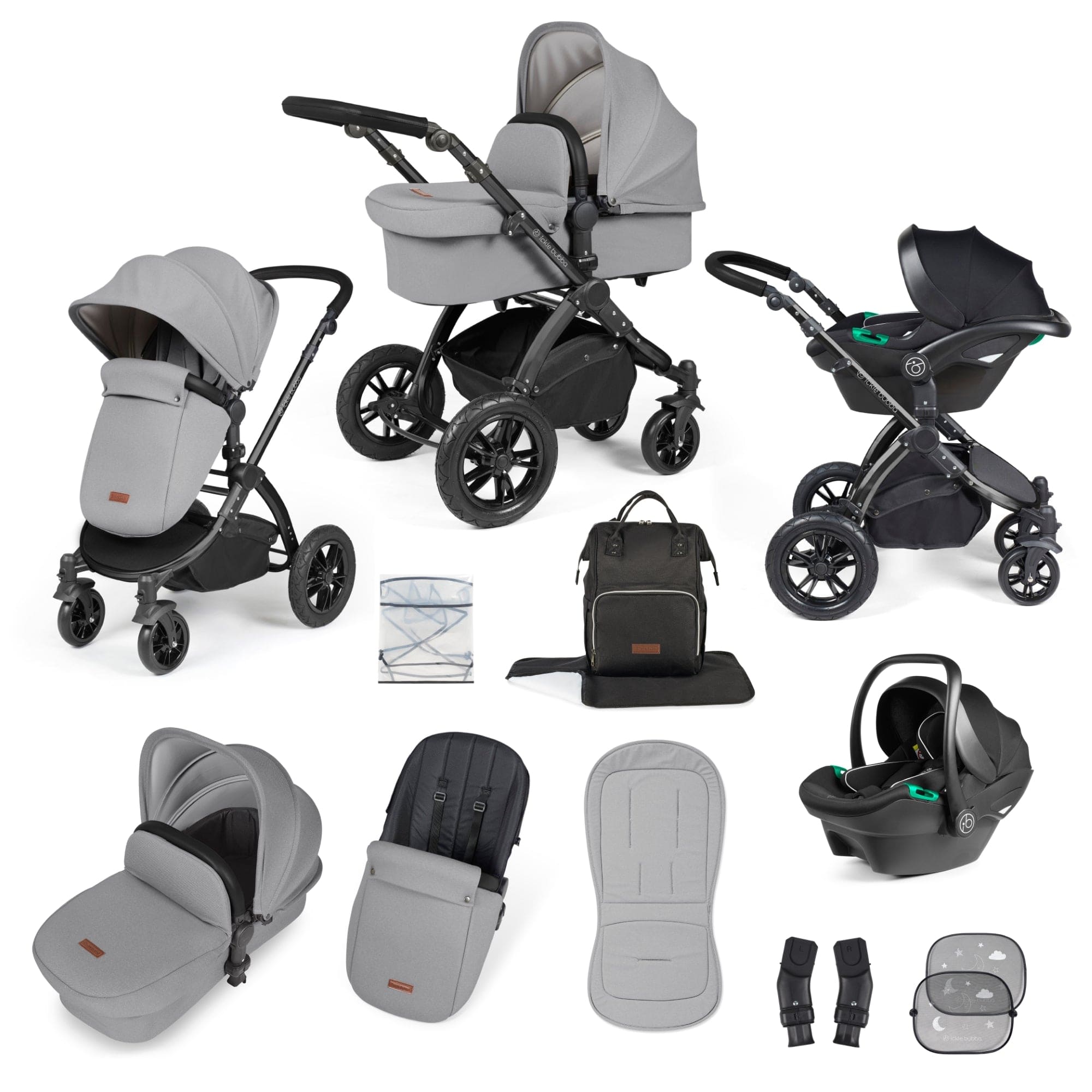 Ickle Bubba Stomp Luxe 3 in 1 Stratus I Size Travel System Black P UK Baby Centre