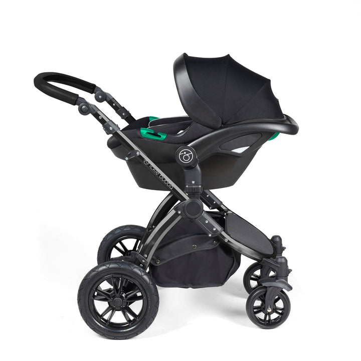 Ickle Bubba TRAVEL SYSTEMS Ickle Bubba Stomp Luxe 3-in-1 I-Size Travel System - Black / Pearl Grey / Black