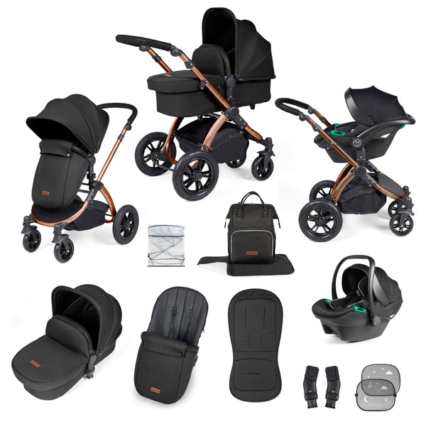 Ickle Bubba TRAVEL SYSTEMS Ickle Bubba Stomp Luxe 3-in-1 I-Size Travel System - Bronze / Midnight / Black