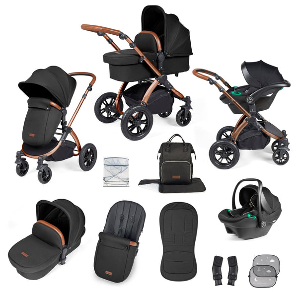 Ickle Bubba TRAVEL SYSTEMS Ickle Bubba Stomp Luxe 3-in-1 I-Size Travel System - Bronze / Midnight / Tan