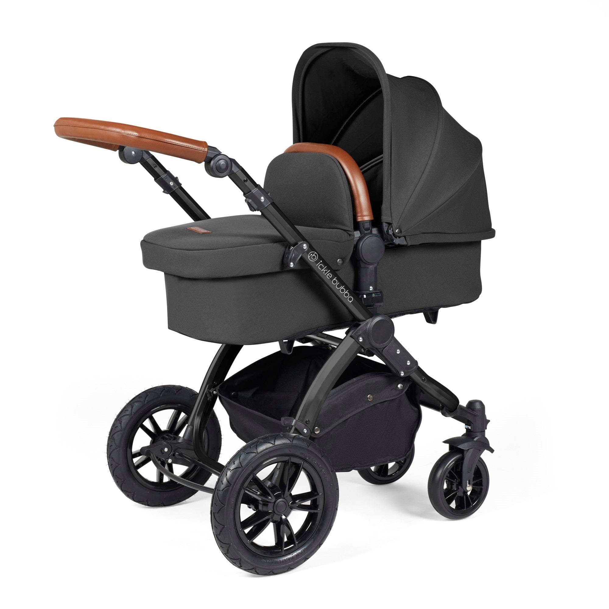 Ickle Bubba Stomp Luxe All In One I-Size Reisesystem Mit ISOFIX-Basis – Schwarz/Woodland