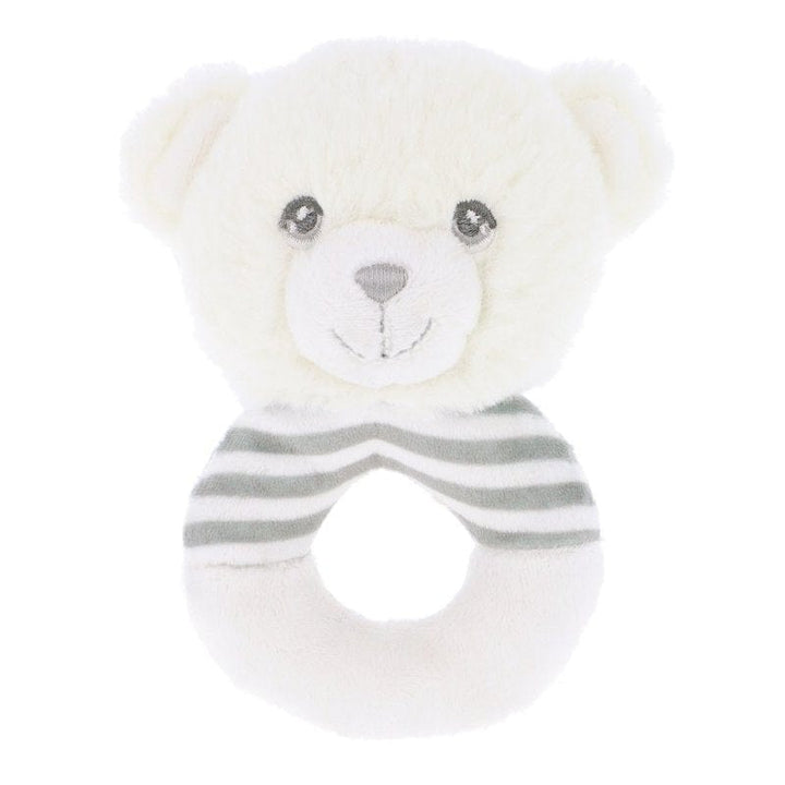 Keeleco TOYS Keeleco White & Grey Bear Ring Rattle - 14cm