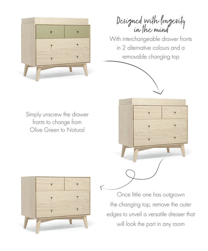 Mamas and Papas Dressers Mamas and Papas Coxley Dresser Changer - Natural / Olive Green