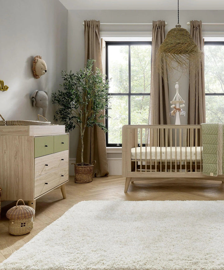 Mamas Papas Coxley 2 Piece Furniture Set Natural Olive Green UK Baby Centre