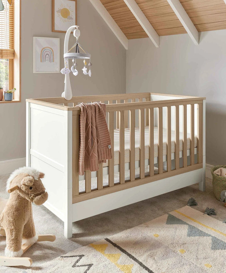 Mamas and Papas Nursery Furniture Mamas and Papas Harwell 2pc Cot Bed Furniture Set - White / Natural