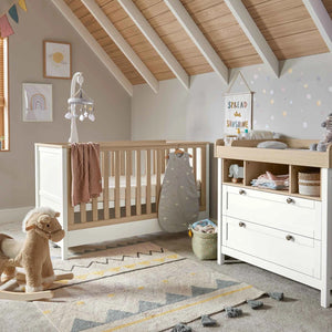 Mamas and Papas Nursery Furniture Mamas and Papas Harwell 2pc Cot Bed Furniture Set - White / Natural