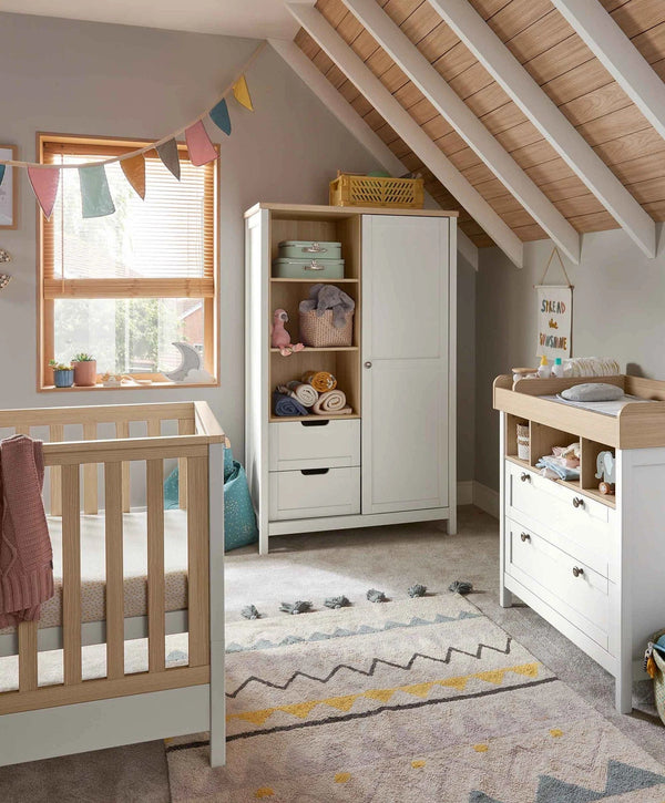 Mamas and Papas Nursery Furniture Mamas and Papas Harwell 3pc Cot Bed Furniture Range - White / Natural