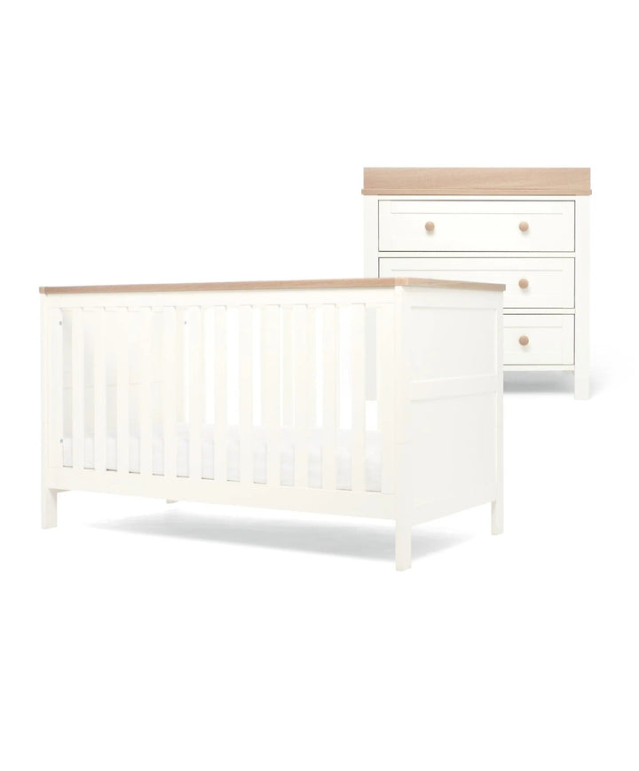 Mamas and Papas Nursery Furniture Mamas and Papas Wedmore 2pc Nursery Set - White / Natural