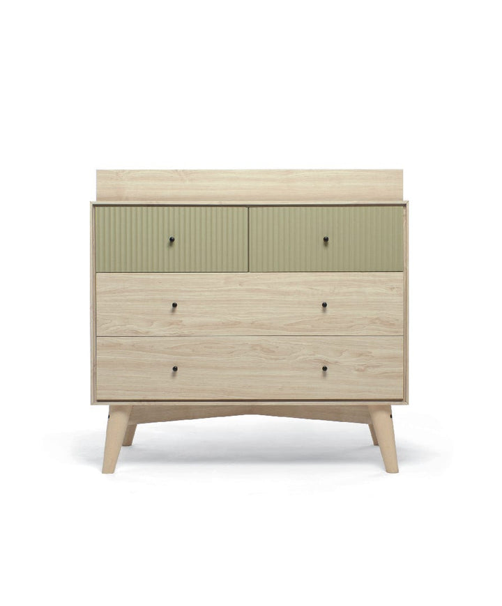 Mamas and Papas Wardrobes Mamas and Papas Coxley Furniture Set (Cotbed & Dresser) - Natural / Olive Green