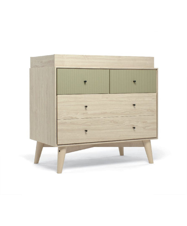 Mamas and Papas Wardrobes Mamas and Papas Coxley Furniture Set (Cotbed & Dresser) - Natural / Olive Green