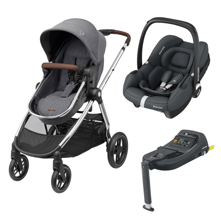 Maxi Cosi Travel Systems Maxi Cosi Zelia 2 Cabriofix i-Size & Base Travel System - Twillic Grey