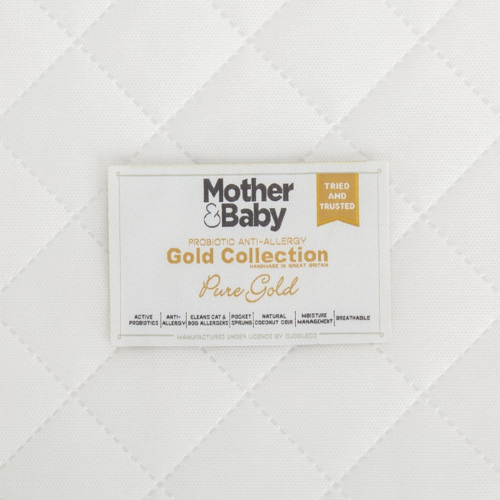 Mother&Baby Mattresses Mother&Baby Pure Gold Anti-Allergy Coir Pocket Sprung Cot Mattress 120 x 60cm