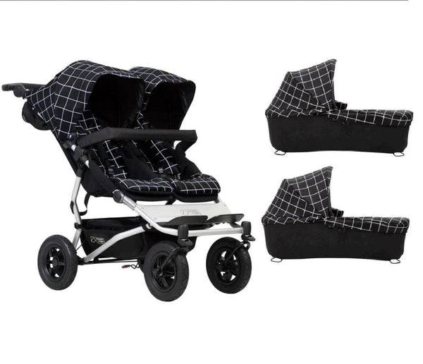 Mountain Buggy Prams & Pushchairs Mountain Buggy Duet with 2 X Carrycot Plus - Grid