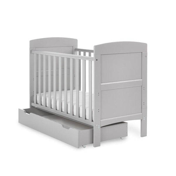 Obaby Cot Beds Obaby Grace Mini Cot Bed & Under Drawer - Warm Grey