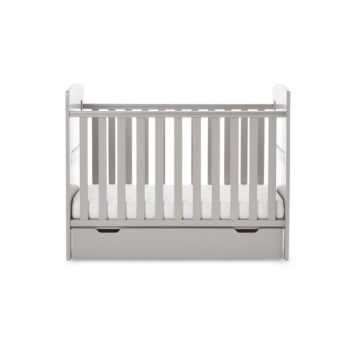 Obaby Cot Beds Obaby Grace Mini Cot Bed & Under Drawer - Warm Grey