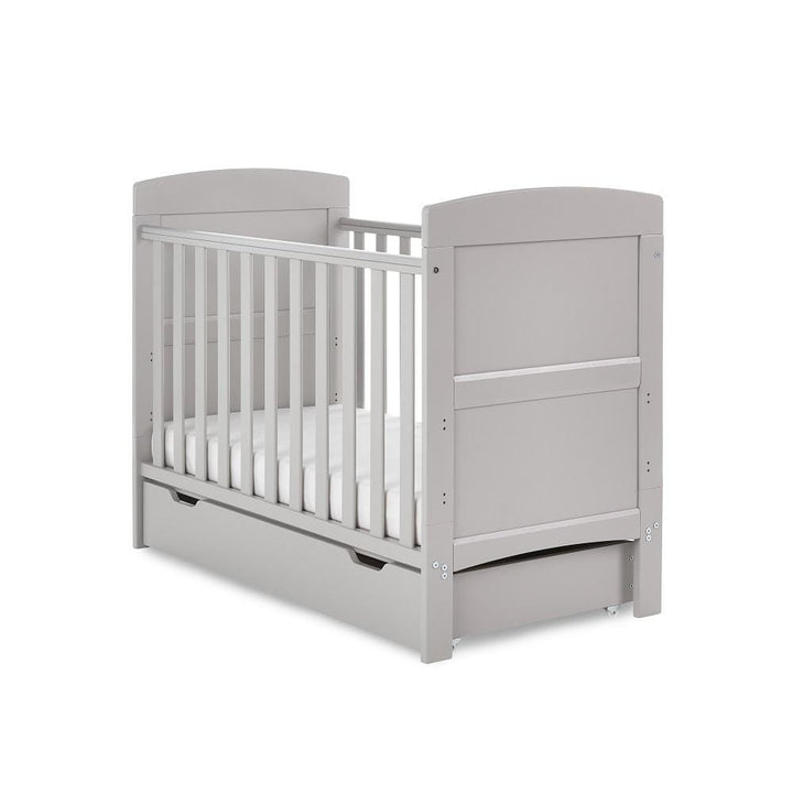 Obaby Cot Beds Obaby Grace Mini Cot Bed & Under Drawer - Warm Grey