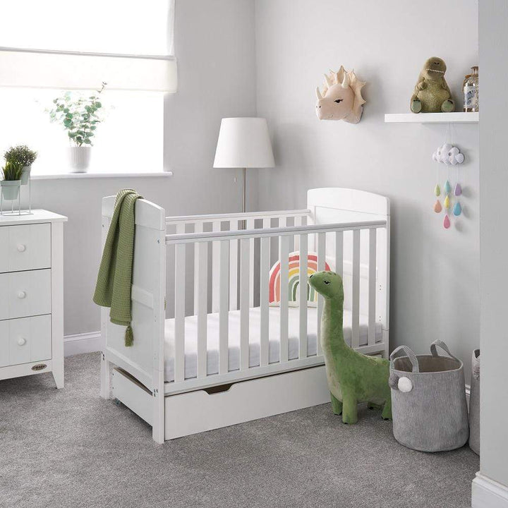 Obaby Cot Beds Obaby Grace Mini Cot Bed & Under Drawer - White