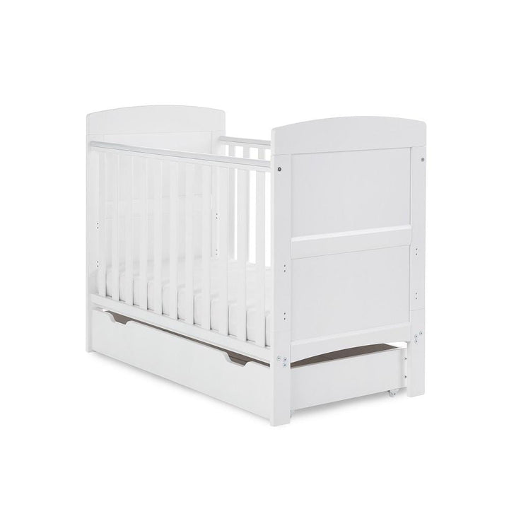 Obaby Cot Beds Obaby Grace Mini Cot Bed & Under Drawer - White