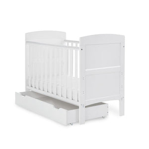 Obaby Cot Beds Obaby Grace Mini Cot Bed & Under Drawer - White