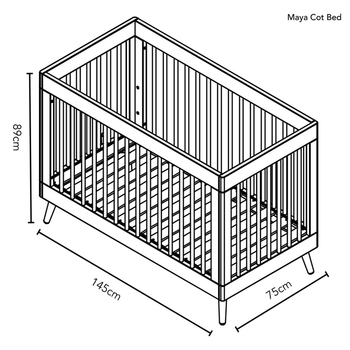 Obaby Cot Beds Obaby Maya Cot Bed - White with Natural