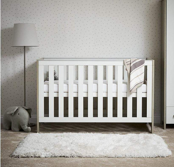 OBABY Cot Beds Obaby Nika Cot Bed - Grey Wash with White