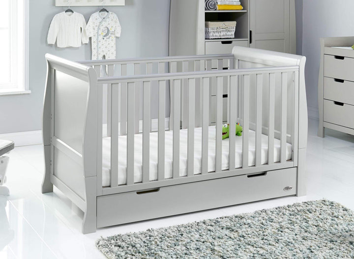 OBABY Cot Beds Obaby Stamford Classic Cot Bed - Warm Grey