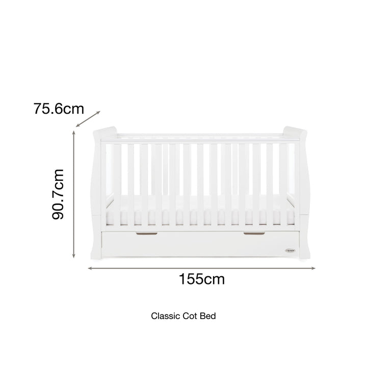 OBABY Cot Beds Obaby Stamford Classic Cot Bed - White