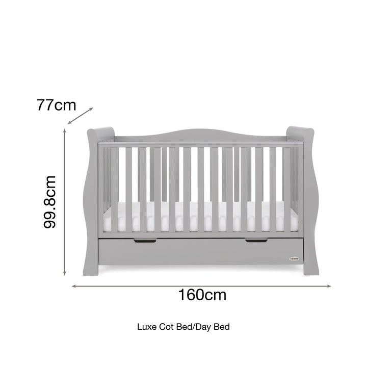 OBABY Cot Beds Obaby Stamford Luxe Cot Bed - Warm Grey