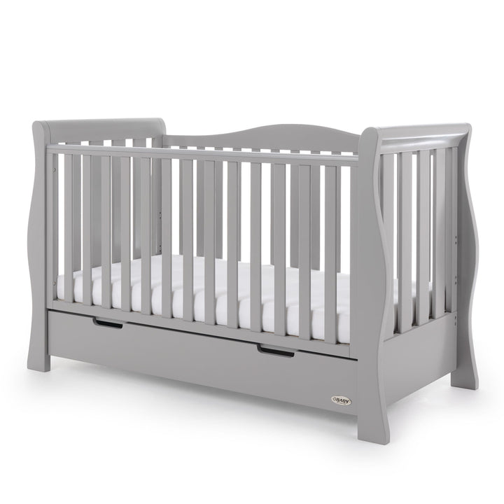 OBABY Cot Beds Obaby Stamford Luxe Cot Bed - Warm Grey