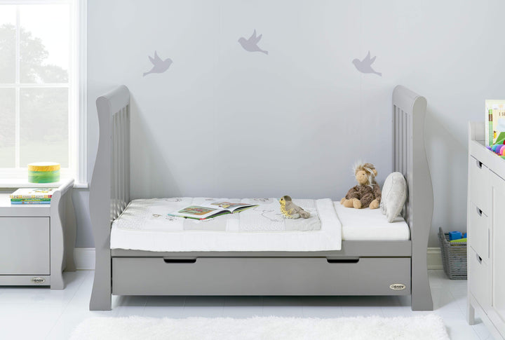 OBABY Cot Beds Obaby Stamford Luxe Cot Bed - Warm Grey