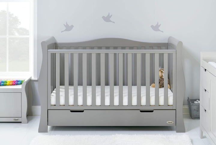 OBABY Cot Beds Obaby Stamford Luxe Cot Bed - Warm Grey